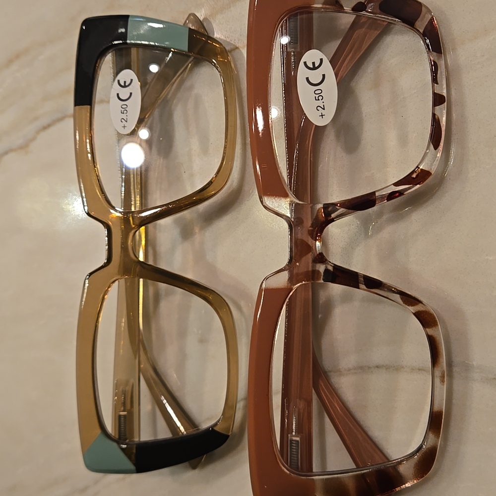 2fer Designer style 2.5 Retro trend readers "cheaters" High quality New UV 400